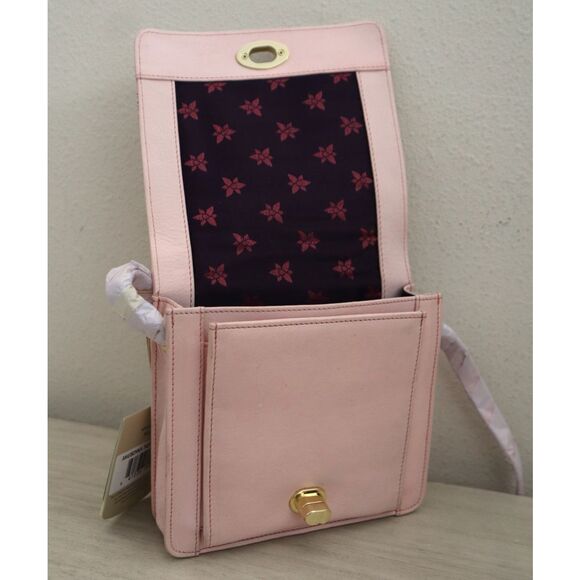 Anuschka Pink Dragonflies Hand-Painted Leather Crossbody Bag RFID Protection - Picture 8 of 10
